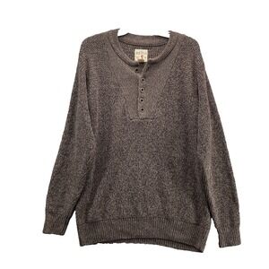 Red Head Henley Sweater Men's Large Chunky Knit Fisherman Outdoors Gorpcore Camp